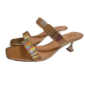 Badgley Mischka Metallic Gold Fabiola Slide Sandal